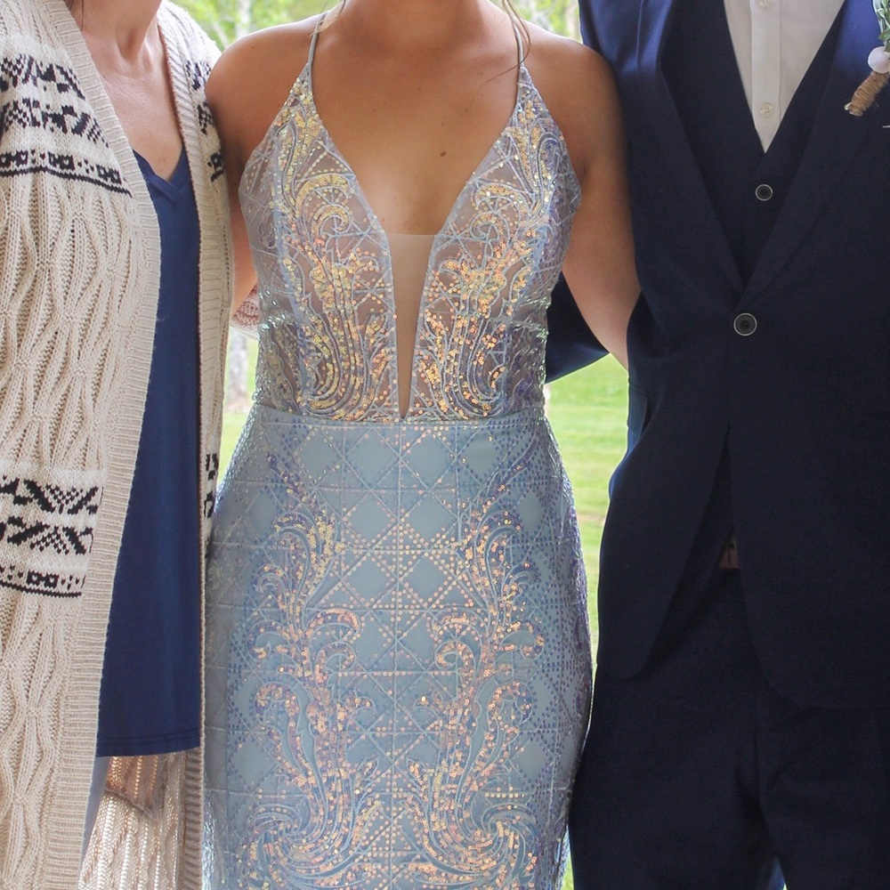 Baby blue formal dress